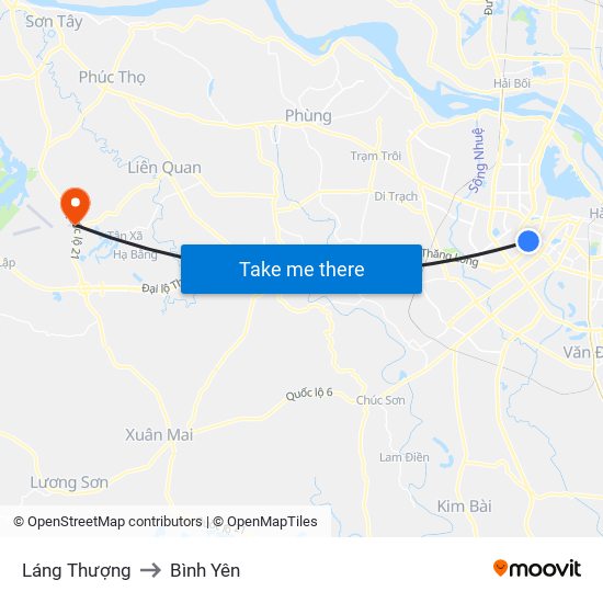 Láng Thượng to Bình Yên map