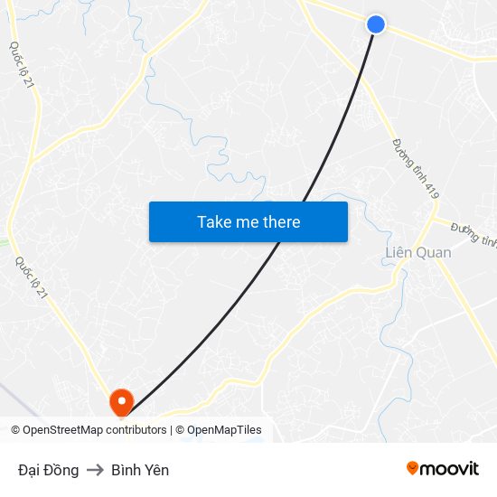 Đại Đồng to Bình Yên map