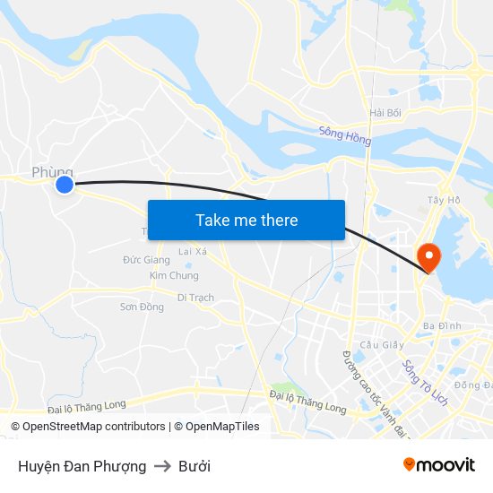 Huyện Đan Phượng to Bưởi map