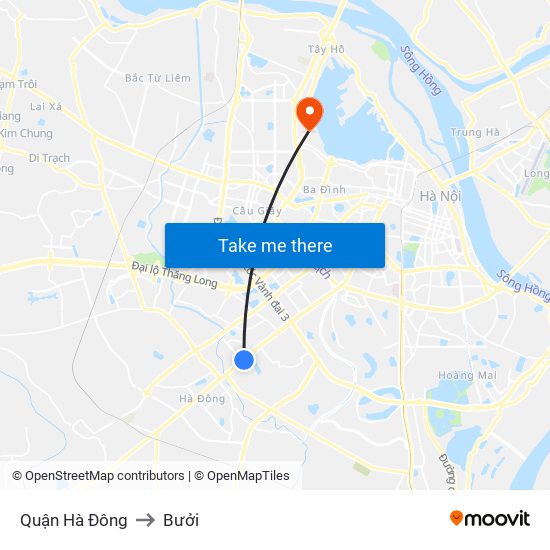 Quận Hà Đông to Bưởi map