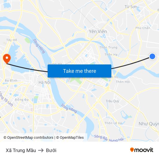 Xã Trung Mầu to Bưởi map