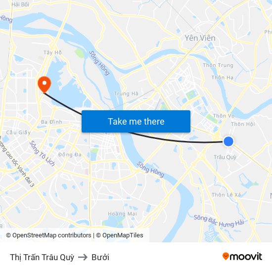 Thị Trấn Trâu Quỳ to Bưởi map