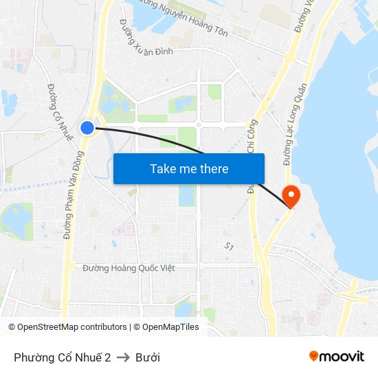 Phường Cổ Nhuế 2 to Bưởi map