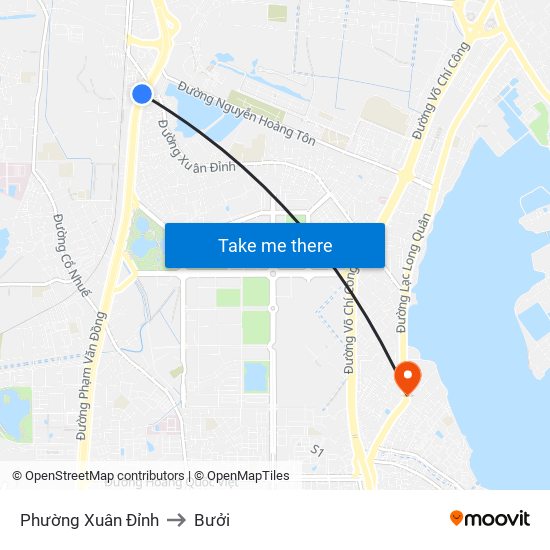 Phường Xuân Đỉnh to Bưởi map