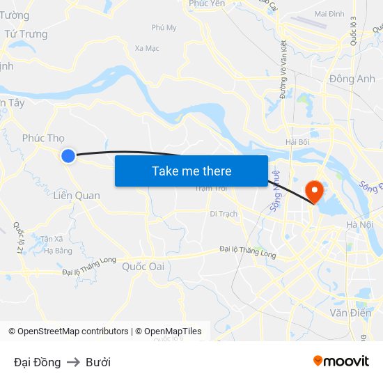 Đại Đồng to Bưởi map