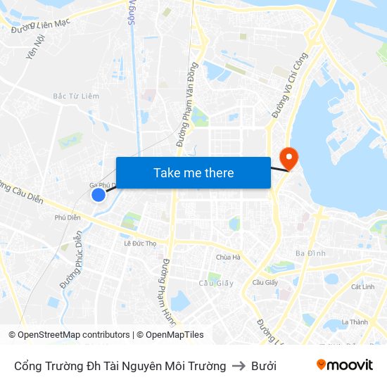 Cổng Trường Đh Tài Nguyên Môi Trường to Bưởi map