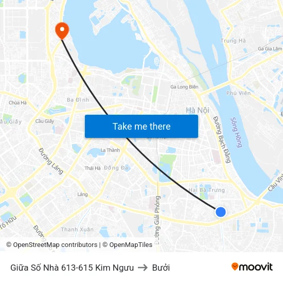 Giữa Số Nhà 613-615 Kim Ngưu to Bưởi map