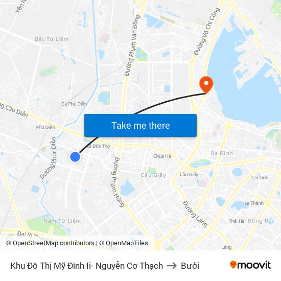 Khu Đô Thị Mỹ Đình Ii- Nguyễn Cơ Thạch to Bưởi map