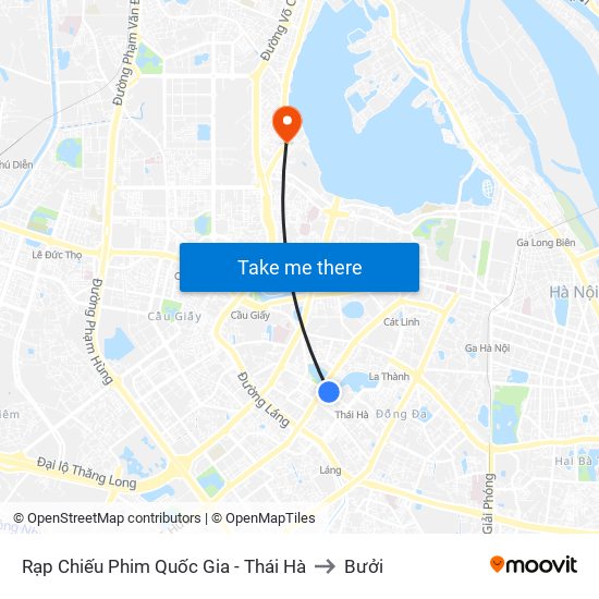 Rạp Chiếu Phim Quốc Gia - Thái Hà to Bưởi map