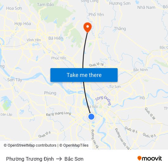 Phường Trương Định to Bắc Sơn map
