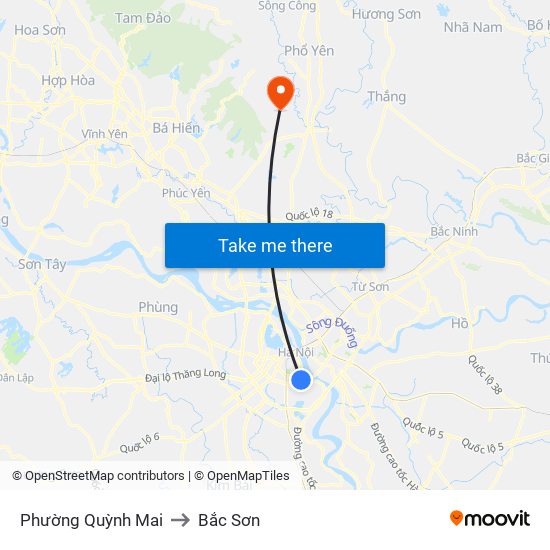 Phường Quỳnh Mai to Bắc Sơn map