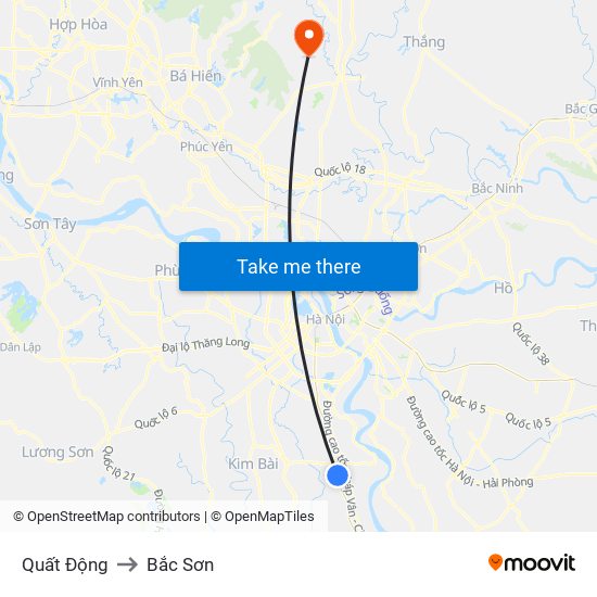 Quất Động to Bắc Sơn map