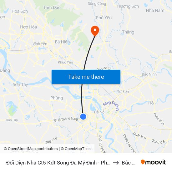 Đối Diện Nhà Ct5 Kđt Sông Đà Mỹ Đình - Phạm Hùng to Bắc Sơn map