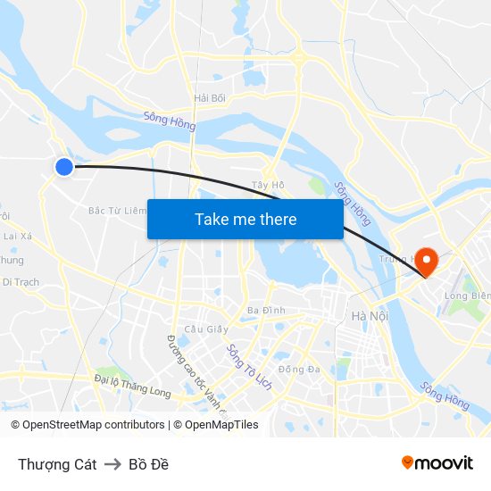 Thượng Cát to Bồ Đề map