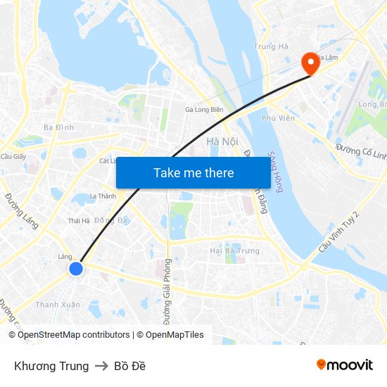 Khương Trung to Bồ Đề map
