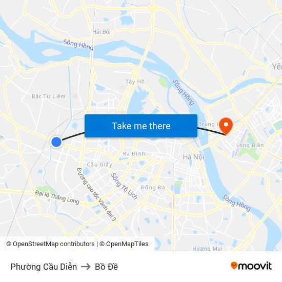 Phường Cầu Diễn to Bồ Đề map