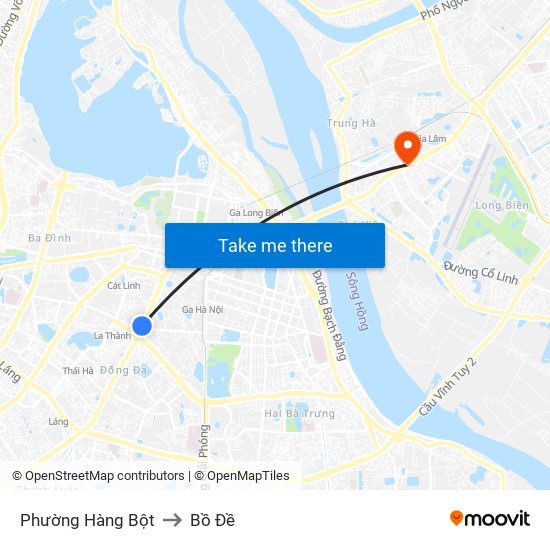 Phường Hàng Bột to Bồ Đề map