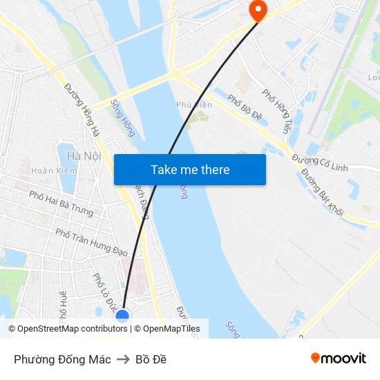 Phường Đống Mác to Bồ Đề map