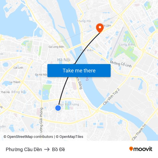 Phường Cầu Dền to Bồ Đề map