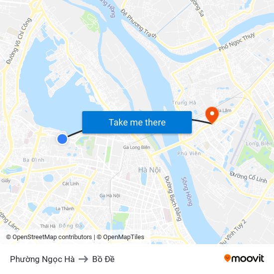 Phường Ngọc Hà to Bồ Đề map