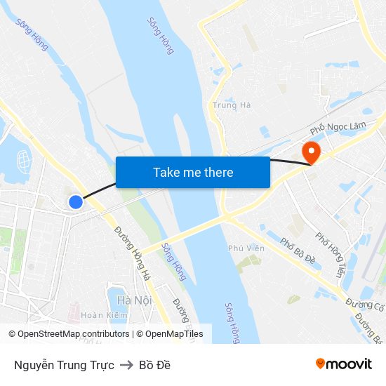 Nguyễn Trung Trực to Bồ Đề map