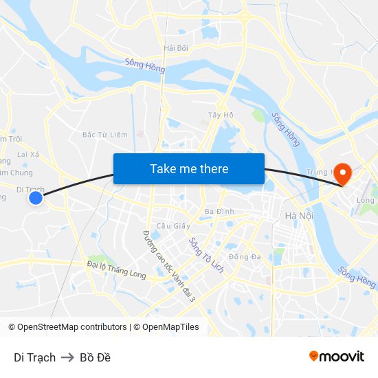 Di Trạch to Bồ Đề map