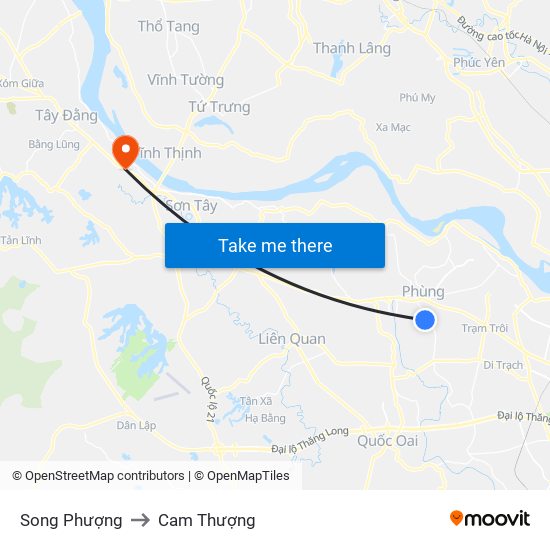 Song Phượng to Cam Thượng map