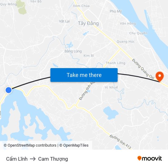 Cẩm Lĩnh to Cam Thượng map