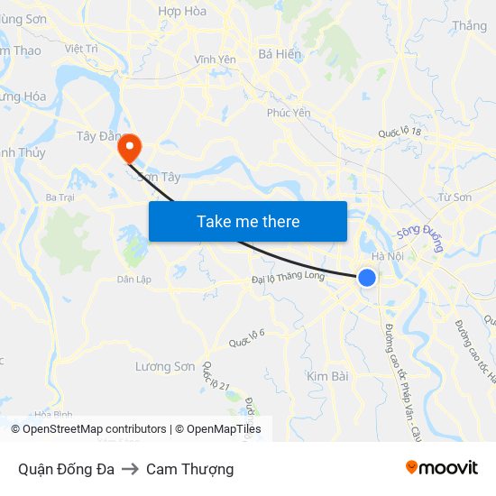 Quận Đống Đa to Cam Thượng map