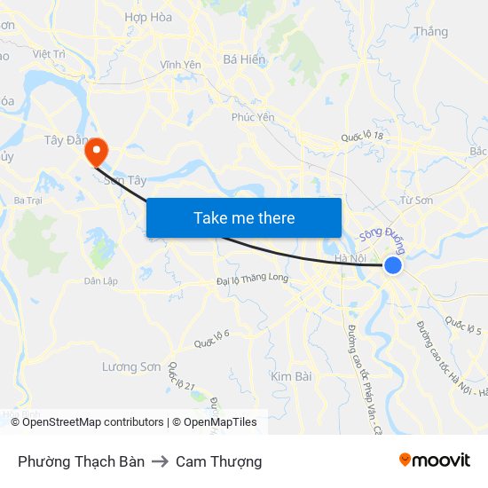 Phường Thạch Bàn to Cam Thượng map