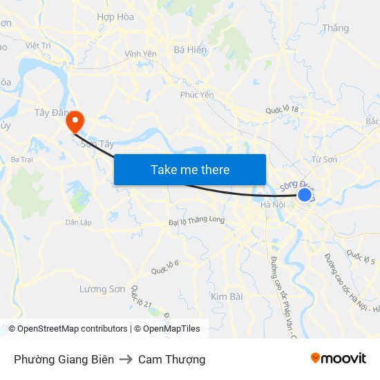 Phường Giang Biên to Cam Thượng map