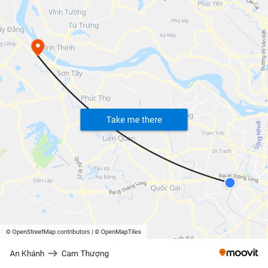 An Khánh to Cam Thượng map