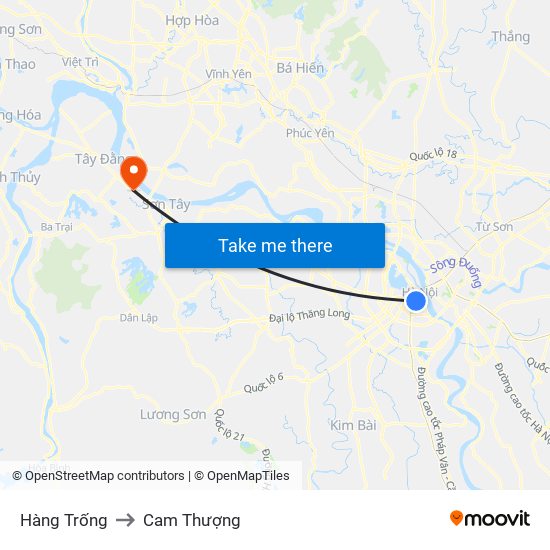 Hàng Trống to Cam Thượng map