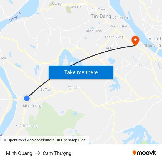Minh Quang to Cam Thượng map