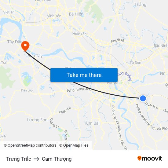 Trưng Trắc to Cam Thượng map