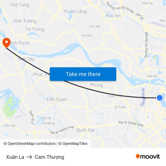 Xuân La to Cam Thượng map