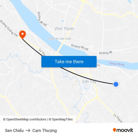 Sen Chiểu to Cam Thượng map