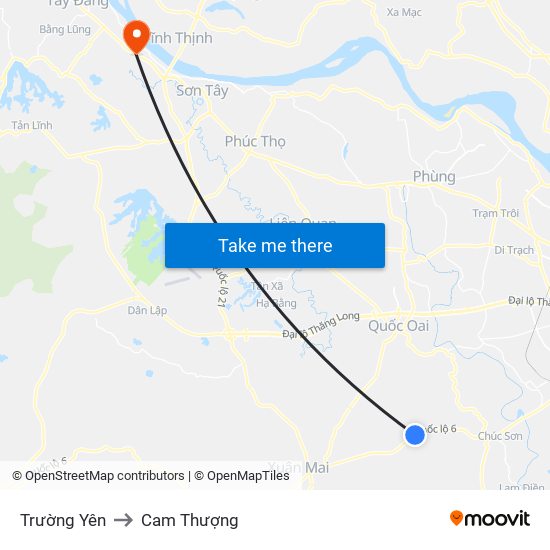 Trường Yên to Cam Thượng map