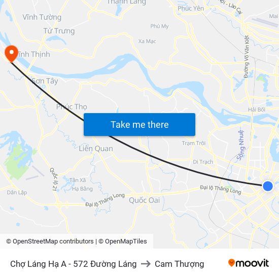 Chợ Láng Hạ A - 572 Đường Láng to Cam Thượng map