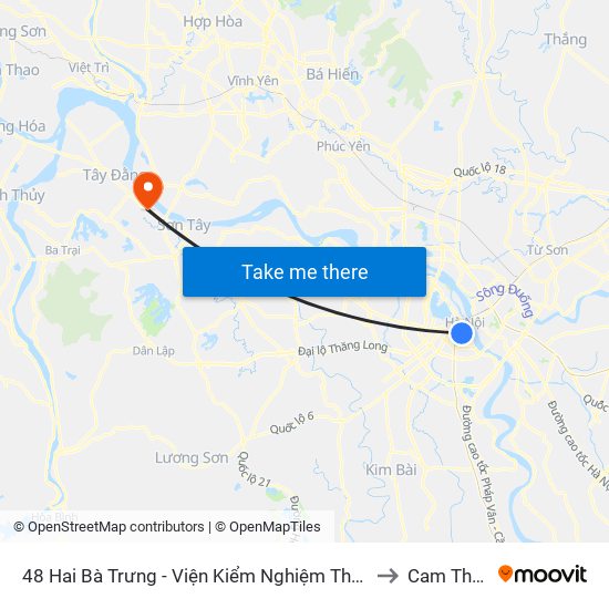 48 Hai Bà Trưng - Viện Kiểm Nghiệm Thuốc Trung Ương to Cam Thượng map