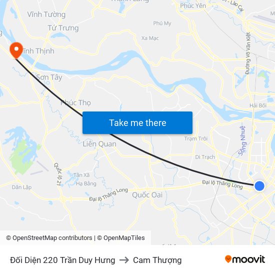Đối Diện 220 Trần Duy Hưng to Cam Thượng map