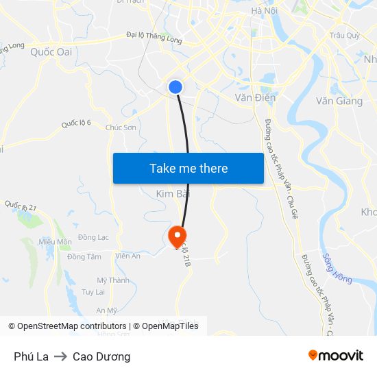 Phú La to Cao Dương map