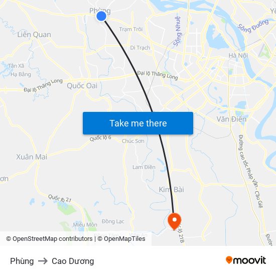 Phùng to Cao Dương map