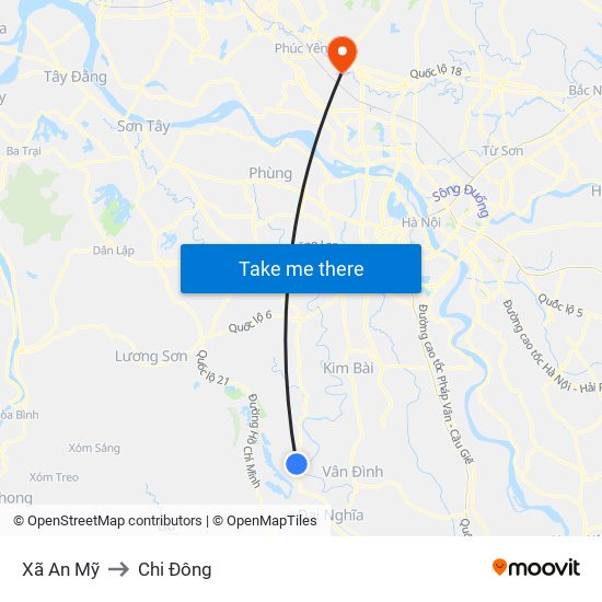 Xã An Mỹ to Chi Đông map