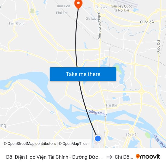 Đối Diện Học Viện Tài Chính - Đường Đức Thắng to Chi Đông map