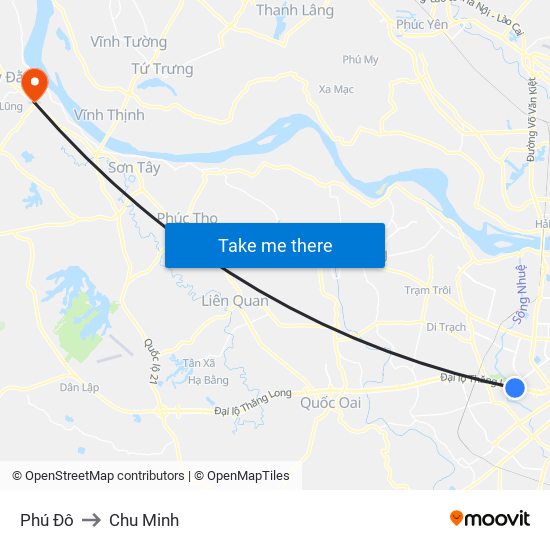 Phú Đô to Chu Minh map