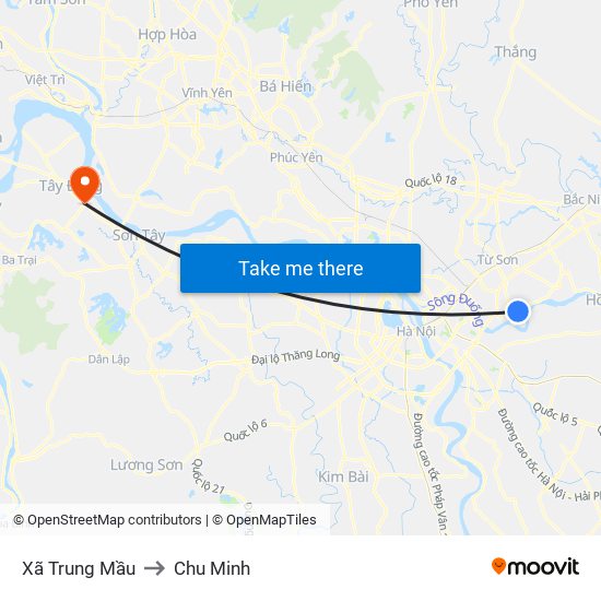 Xã Trung Mầu to Chu Minh map