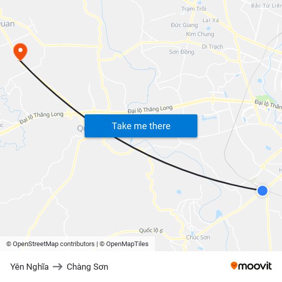 Yên Nghĩa to Chàng Sơn map