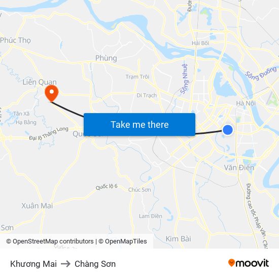 Khương Mai to Chàng Sơn map