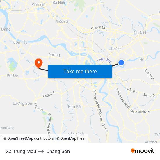 Xã Trung Mầu to Chàng Sơn map
